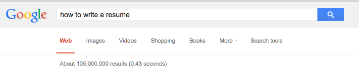 Google Search Resume Writing