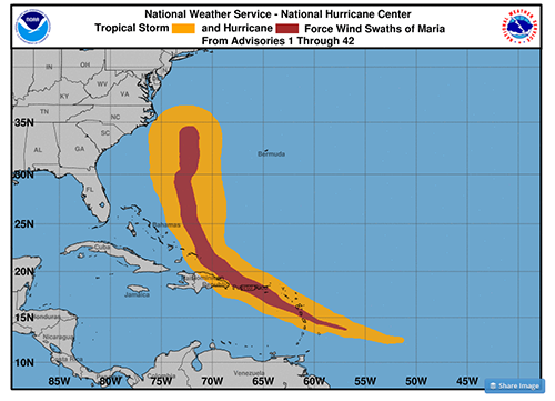 NOAA Hurricane Maria Map